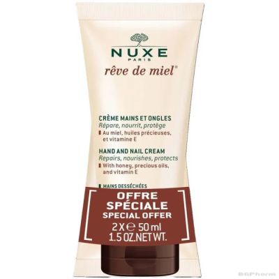 Нукс РЕВ ДЮ МИЕЛ ЦИКА Обогатен подхранващ крем за ръце 2 бр х 50 мл ПРОМО ПАКЕТ | NUXE Reve De Miel CICA