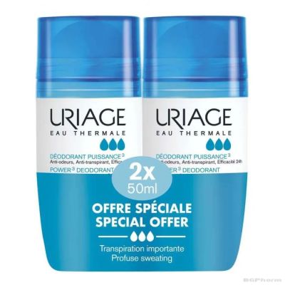 ЮРИАЖ Дезодорант рол-он 24h POWER 3, 2 броя х 50 мл ПРОМО ПАКЕТ | URIAGE Roll-On Deodorant