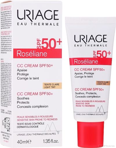 Юриаж РОЗЕЛИАН CC Тониран крем SPF50+ за корекция на тена - светъл нюанс | URIAGE Roseliane