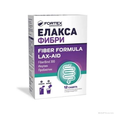 ЕЛАКСА ФИБРИ х 12 сашета против запек ФОРТЕКС | FORTEX Elaxa