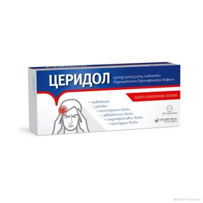 Церидол 250/150/50 мг х 10 таблетки при болка и температура ФОРТЕКС | FORTEX