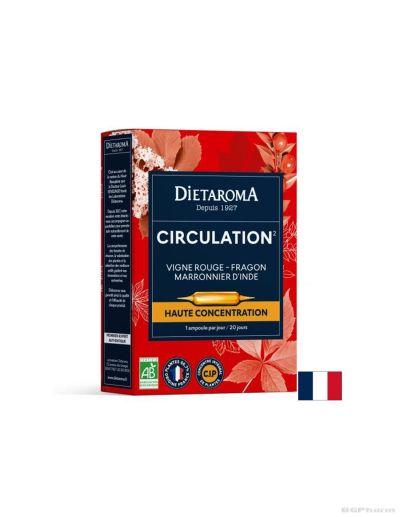 За добра циркулация - формула с червена лоза, конски кестен и бодлив залист х 20 ампули ДИЕТАРОМА | Dietaroma
