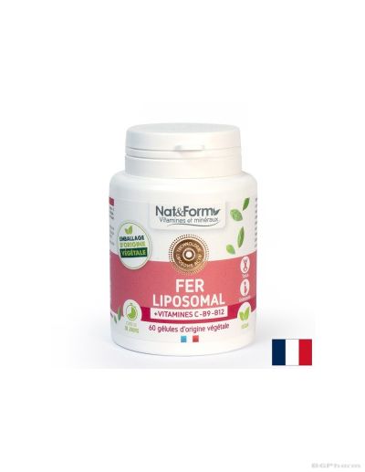 Желязо липозомна формула с витамин Ц, Б12 и фолиева киселина х 60 капсули NAT&FORM