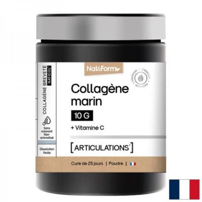 Хидролизиран морски колаген + витамин Ц  на прах 252 гр NAT&FORM