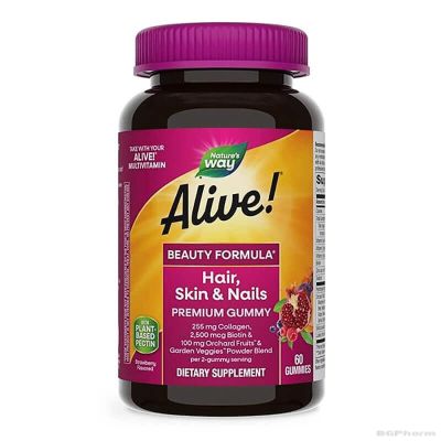Алайв Мултивитамини за Коса, кожа и нокти - премиум формула х 60 желирани таблетки Nature’s Way | Alive Hair, Skin, Nails