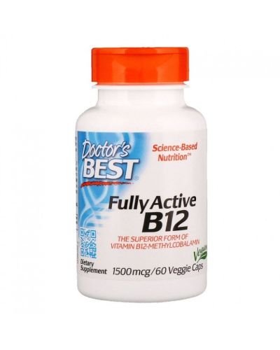 Витамин Б12 Метилкобаламин 1500 мкг х 60 капсули ДОКТОР'С БЕСТ | Doctor's Best Fully Active B12