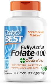 Фолат 400 мкг х 90 капсули ДОКТОР'С БЕСТ | Doctor's Best Fully Active Folate