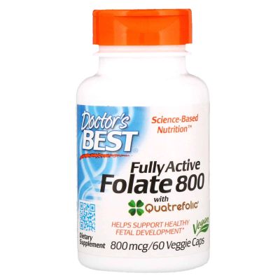 Фолат 800 мкг х 60 капсули ДОКТОР'С БЕСТ | Doctor's Best Fully Active Folate