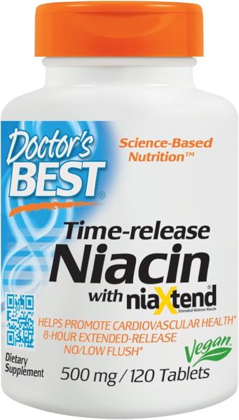 Ниацин ( Витамин Б3 ) 500 мг х 120 капсули ДОКТОР'С БЕСТ | Doctor's Best Niacin
