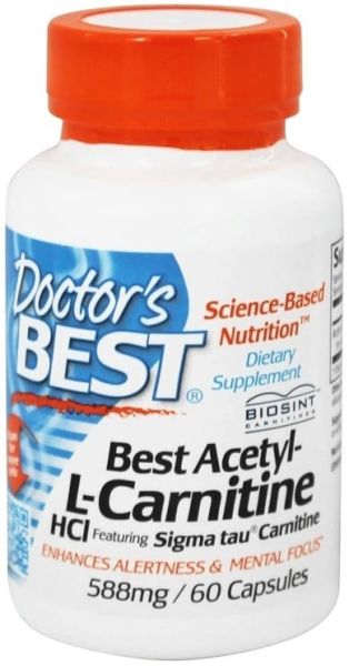 Ацетил-Л-Карнитин 588 мг х 60 капсули ДОКТОР'С БЕСТ | Doctor's Best