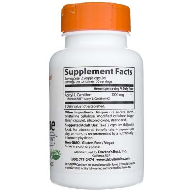 Ацетил-Л-Карнитин 588 мг х 60 капсули ДОКТОР'С БЕСТ | Doctor's Best