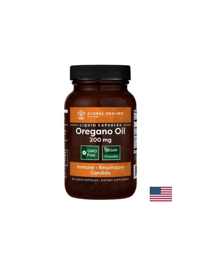 Риган масло 200 мг x 60 капсули с високо усвояване Global Healing | Oregano Oil