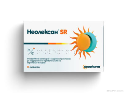 НЕОЛЕКСАН SR 500 мг х 30 таблетки с 5-HTP NEOPHARM ( против стрес, депресия и безсъние )