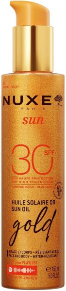 НУКС СЪН Слънцезащитно олио за тен със златни частици SPF30 150 мл | NUXE Sun