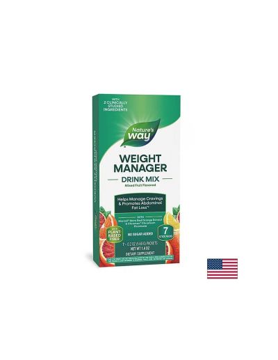 Weight Manager Формула за контрол на апетита, теглото и коремните мазнини х 7 сашета с плодов вкус Nature's Way