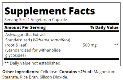 21st Century Ашваганда екстракт 500 мг х 60 капсули | Ashwagandha Extract