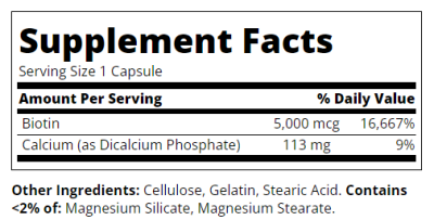 21st Century Биотин 5000 мкг х 110 таблетки | Biotin ( Витамин Б7 )