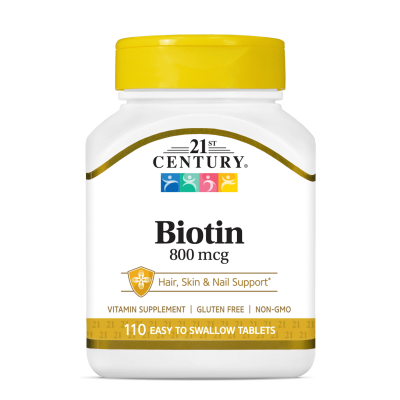 21st Century Биотин 800 мкг х 110 таблетки | Biotin ( Витамин Б7 )
