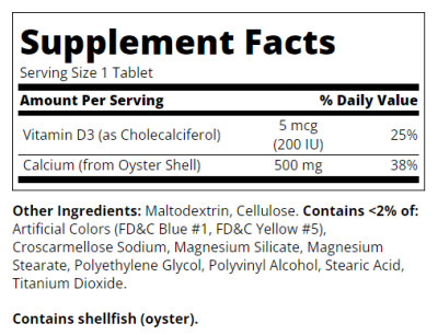 21st Century Калций 500 мг + Витамин Д3 х 90 таблетки | Calcium + D3