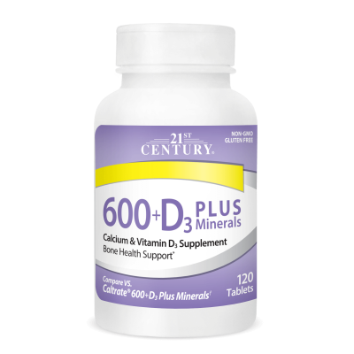 21st Century Калций + Витамин Д3 + Минерали х 120 таблетки |  Calcium + D3 & Minerals