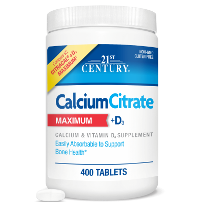 21st Century Калций цитрат + Витамин Д3 х 400 таблетки | Calcium Citrate + D3 Maximum
