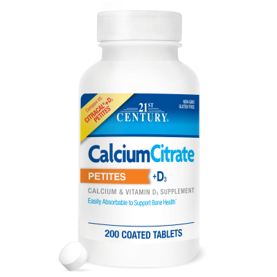 21st Century Калций цитрат + Витамин Д3 х 200 таблетки | Calcium Citrate Petites + D3