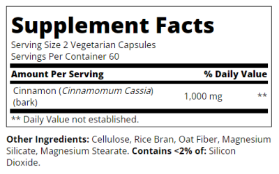 21st Century Канела екстракт 500 мг х 120 капсули | Cinnamon