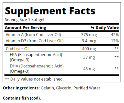 21st Century Масло от черен дроб на риба треска х 110 капсули | Cod Liver Oil