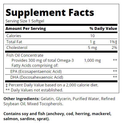 21st Century Омега 3 Рибено Масло 1000 мг х 300 капсули | Fish Oil