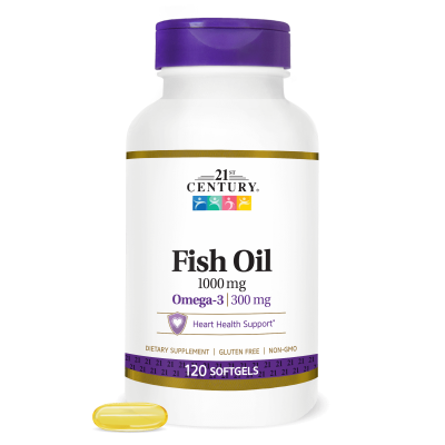 21st Century Омега 3 Рибено Масло 1000 мг х 120 капсули | Fish Oil