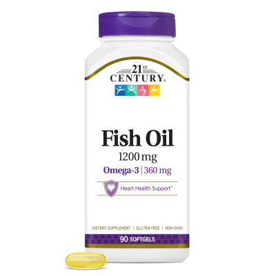 21st Century Омега 3 Рибено Масло 1200 мг х 90 капсули | Fish Oil