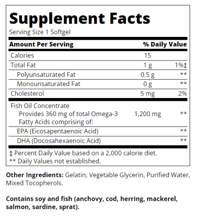 21st Century Омега 3 Рибено Масло 1200 мг х 90 капсули | Fish Oil