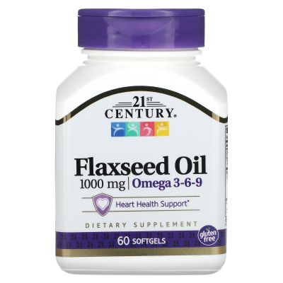 21st Century Омега 3 Масло от ленено семе 1000 мг х 60 капсули | Flaxseed Oil