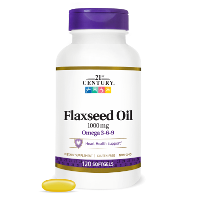 21st Century Омега 3 Масло от ленено семе 1000 мг х 120 капсули | Flaxseed Oil