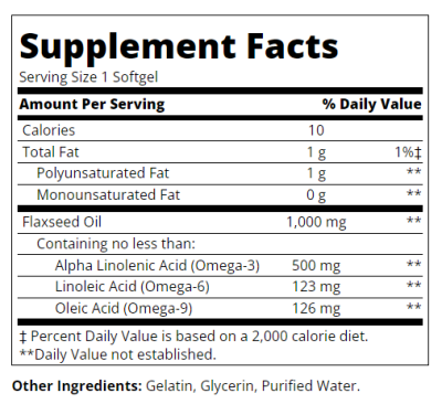 21st Century Омега 3 Масло от ленено семе 1000 мг х 120 капсули | Flaxseed Oil