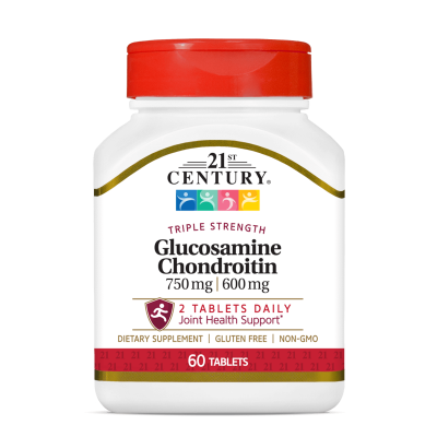 21st Century Глюкозамин + Хондроитин 750/600 мг х 60 таблетки | Glucosamine Chondroitin