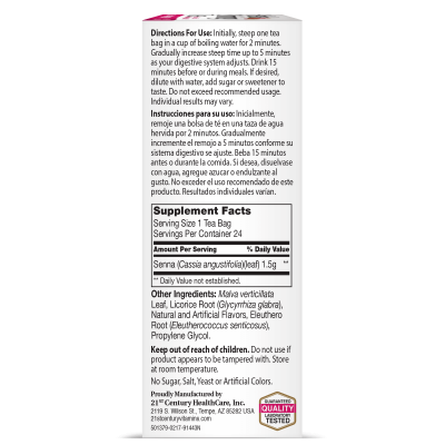 21st Century Чай за отслабване със сена - малина и боровинка х 24 пакетчета | Herbal Slimming Tea