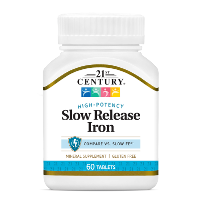 21st Century Желязо със забавено усвояване 45 мг х 60 таблетки | Iron Slow Release