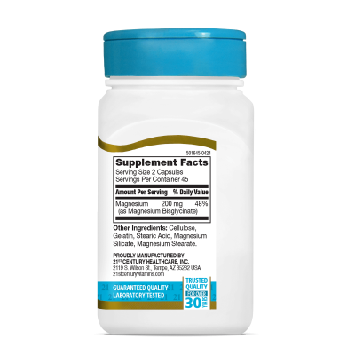 21st Century Магнезий глицинат 100 мг х 90 капсули | Magnesium Glycinate