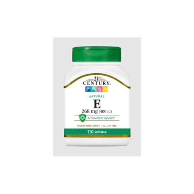 21st Century Натурален Витамин Е 400 IU х 110 капсули | Natural Vitamin E