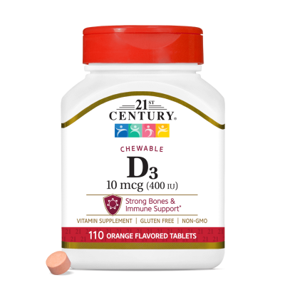 21st Century Витамин Д3 400 IU х 110 дъвчащи таблетки | Vitamin D3