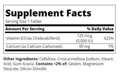 21st Century Витамин Д3 5000 IU х 360 таблетки | Vitamin D3
