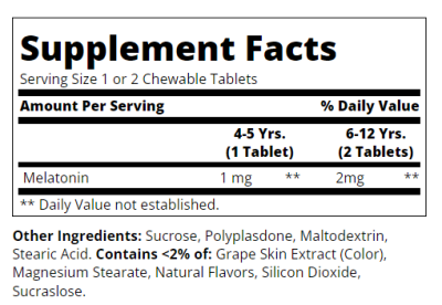 21st Century Zoo Friends Мелатонин 1 мг за Деца х 60 дъвчащи таблетки |  Sleep Chewable