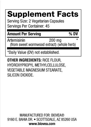Артемизинин 100 мг - екстракт от сладък пелин х 90 капсули Biovea | Artemisinin