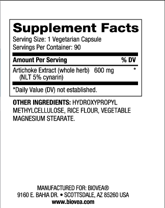 Артишок екстракт 600 мг х 90 капсули Biovea | Artichoke