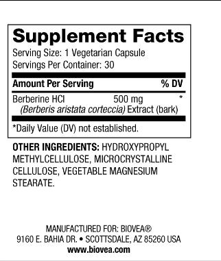 Берберин 500 мг х 30 капсули Biovea | Berberine