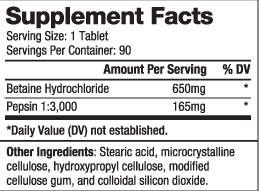 Бетаин хидрохлорид 650 мг + пепсин Biovea | Betaine
