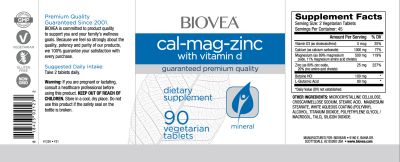  Калций + Магнезий + Цинк + Витамин Д3 х 180 таблетки Biovea | Cal-Mag-Zinc + Vitamin D