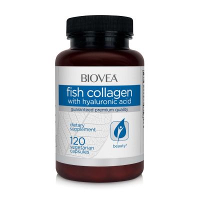 Рибен колаген + Хиалуронова киселина х 120 капсули Biovea | Collagen & Hyaluronic Acid