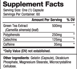 Зелен чай екстракт 500 мг х 60 капсули Biovea | Green Tea